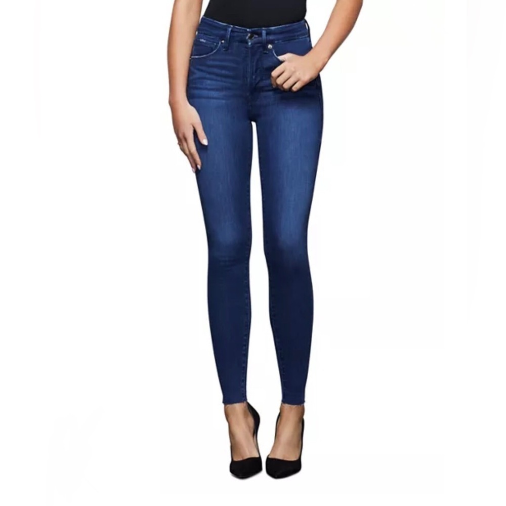 Good American Women’s Good Waist Raw Edge Skinny Jeans